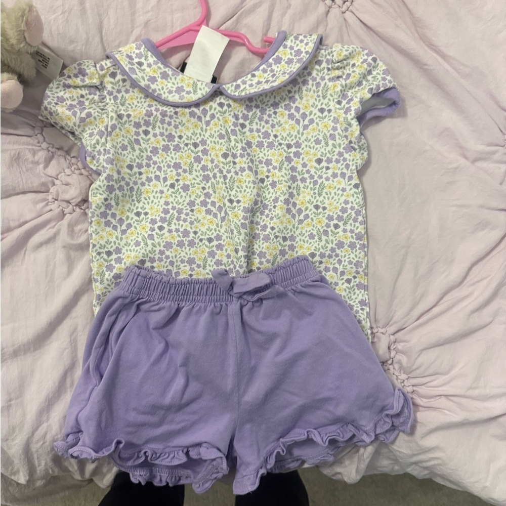 Ruth and Ralph Floral Outfit with Purple Shorts